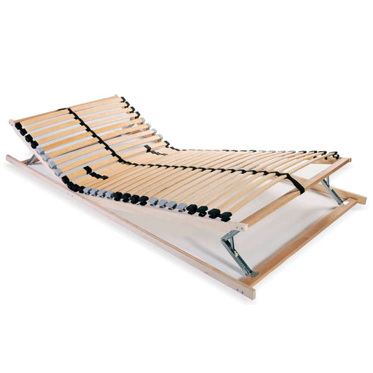 Premium 28-Slat 7-Zone Bed Base, 90x200 cm - Wood Finish