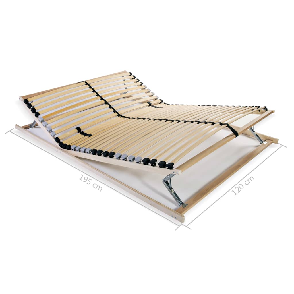 Premium 28-Slat Beech Bed Base, 7 Zones, 120x200 cm