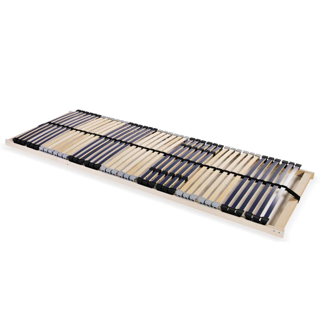 Premium 42-Slat Bed Base, 7 Zones, 80x200 cm, Natural Wood