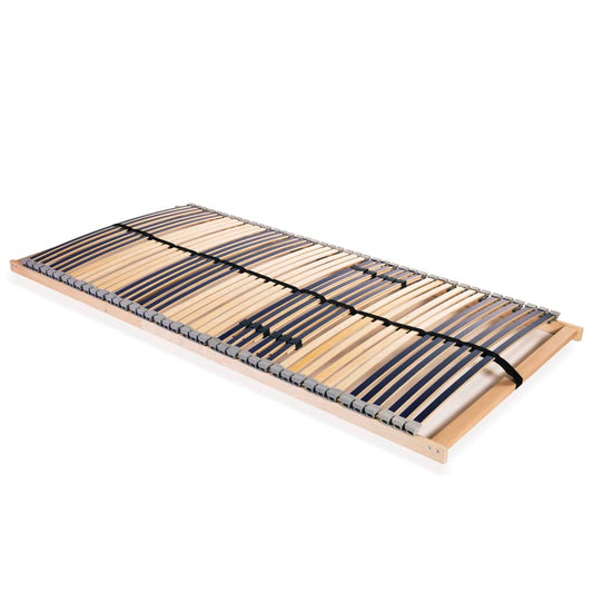 Premium Slatted Bed Base 140x200 cm, 42 Slats, 7 Zones, Wood