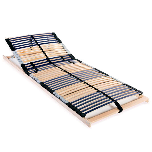 7 Zone Slatted Bed Base, 42 Slats, 70x200 cm, Durable Wood