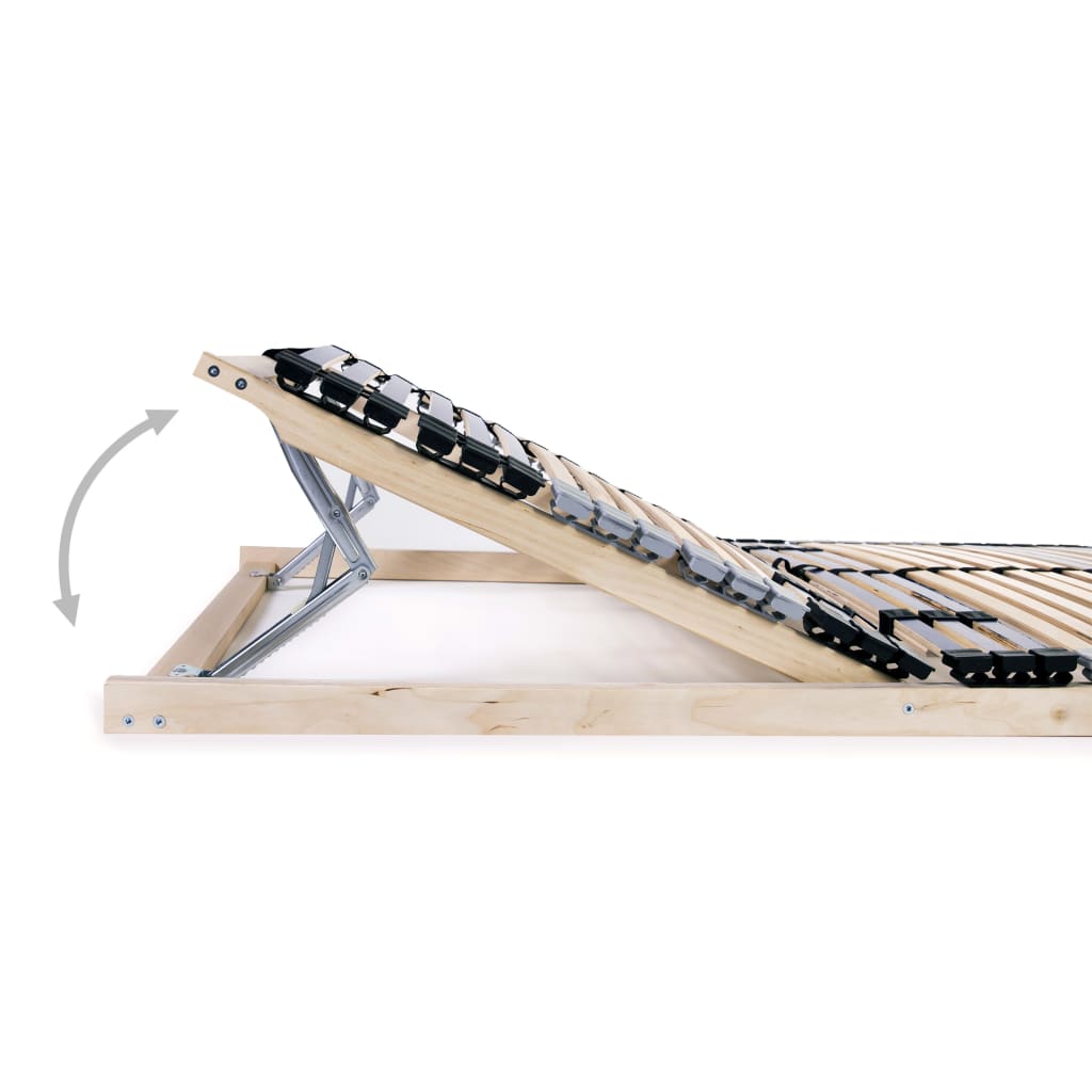 Premium 42-Slat Bed Base 7 Zones, 140x200 cm - Wood Finish