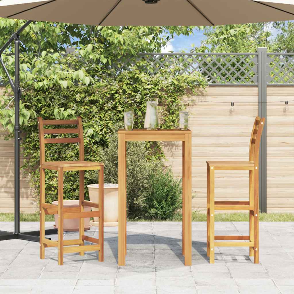 Bar Chairs Set of 2 in Solid Acacia Wood - Durable & Stylish Seating