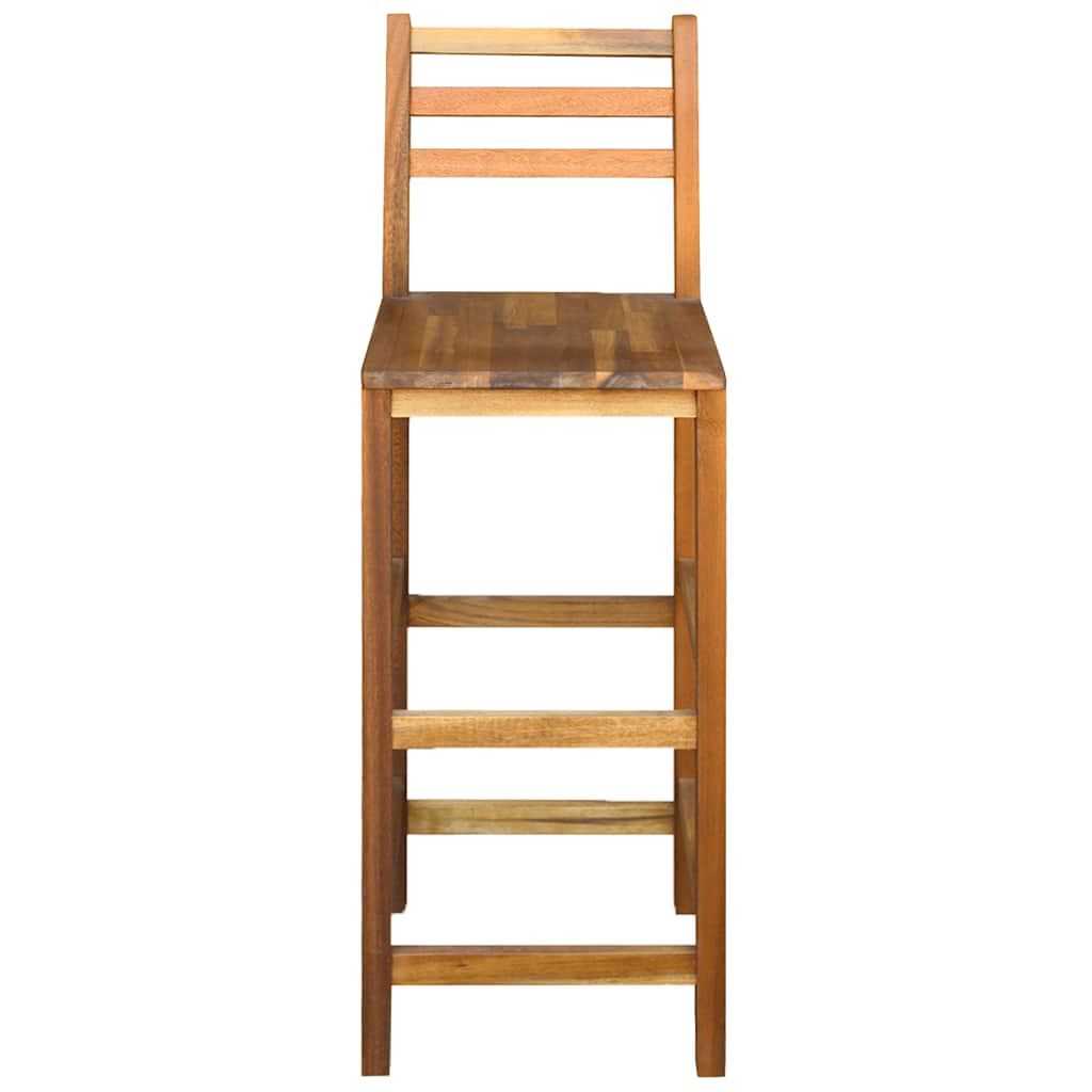 Bar Chairs Set of 2 in Solid Acacia Wood - Durable & Stylish Seating