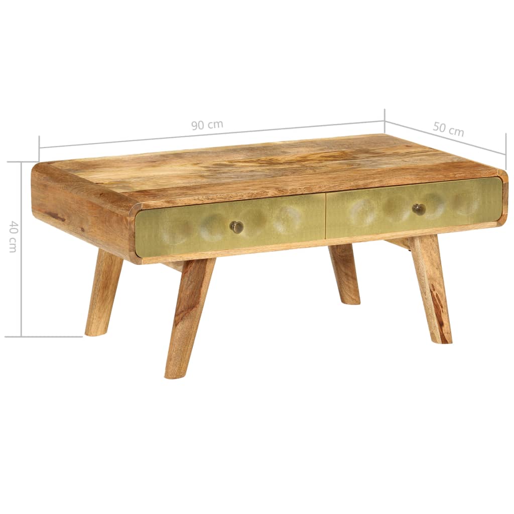 Coffee Table Solid Mango Wood 90x50x40 cm