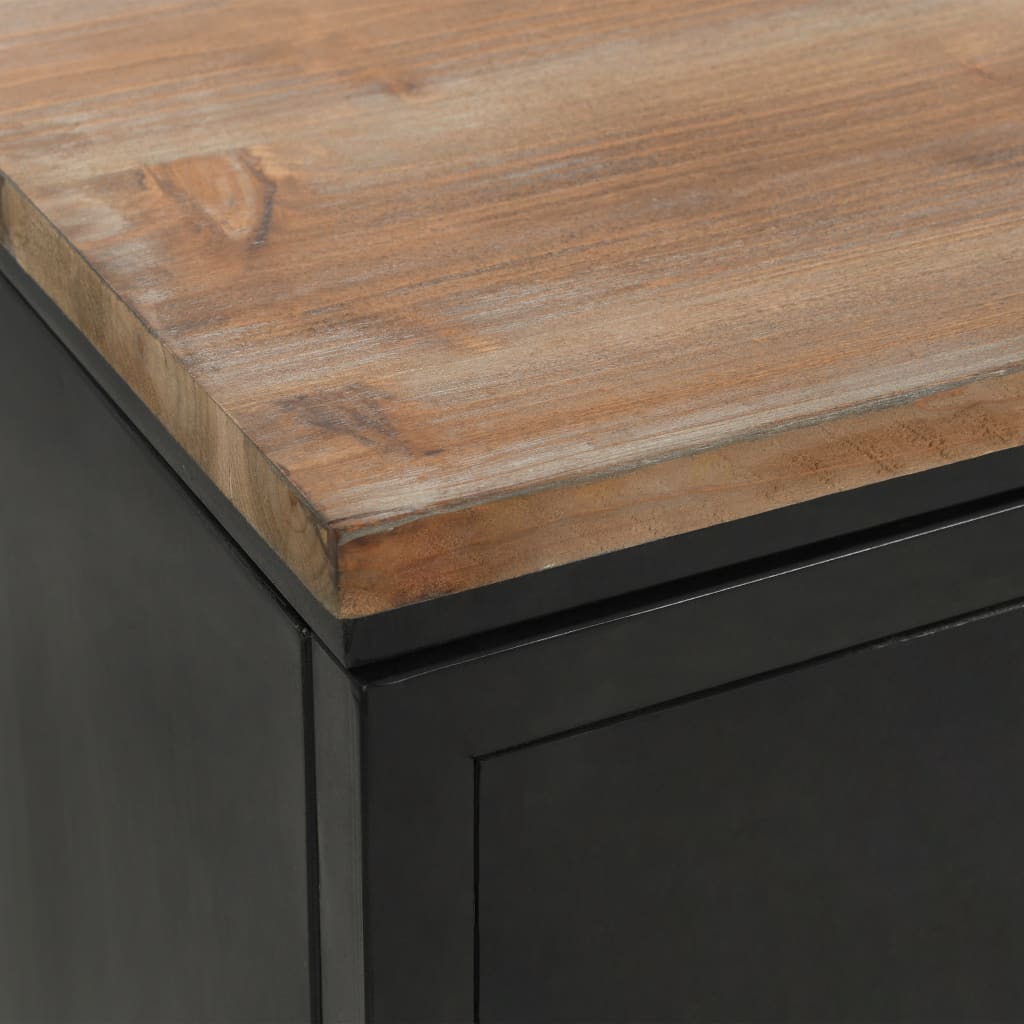 Solid Firwood & Steel Double Pedestal Desk 120x50x76 cm