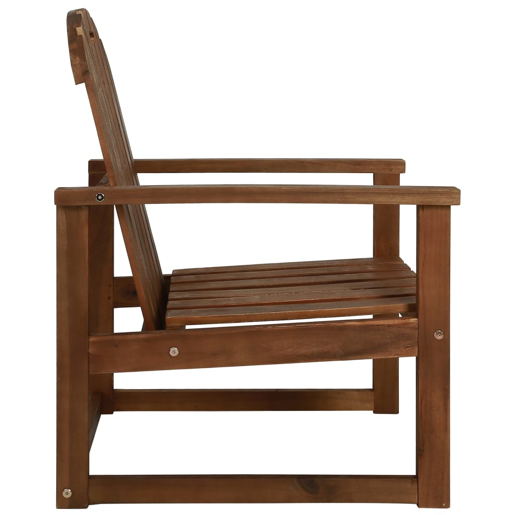 Solid Acacia Wood Garden Sofa Chairs, Set of 2 Outdoor Seating