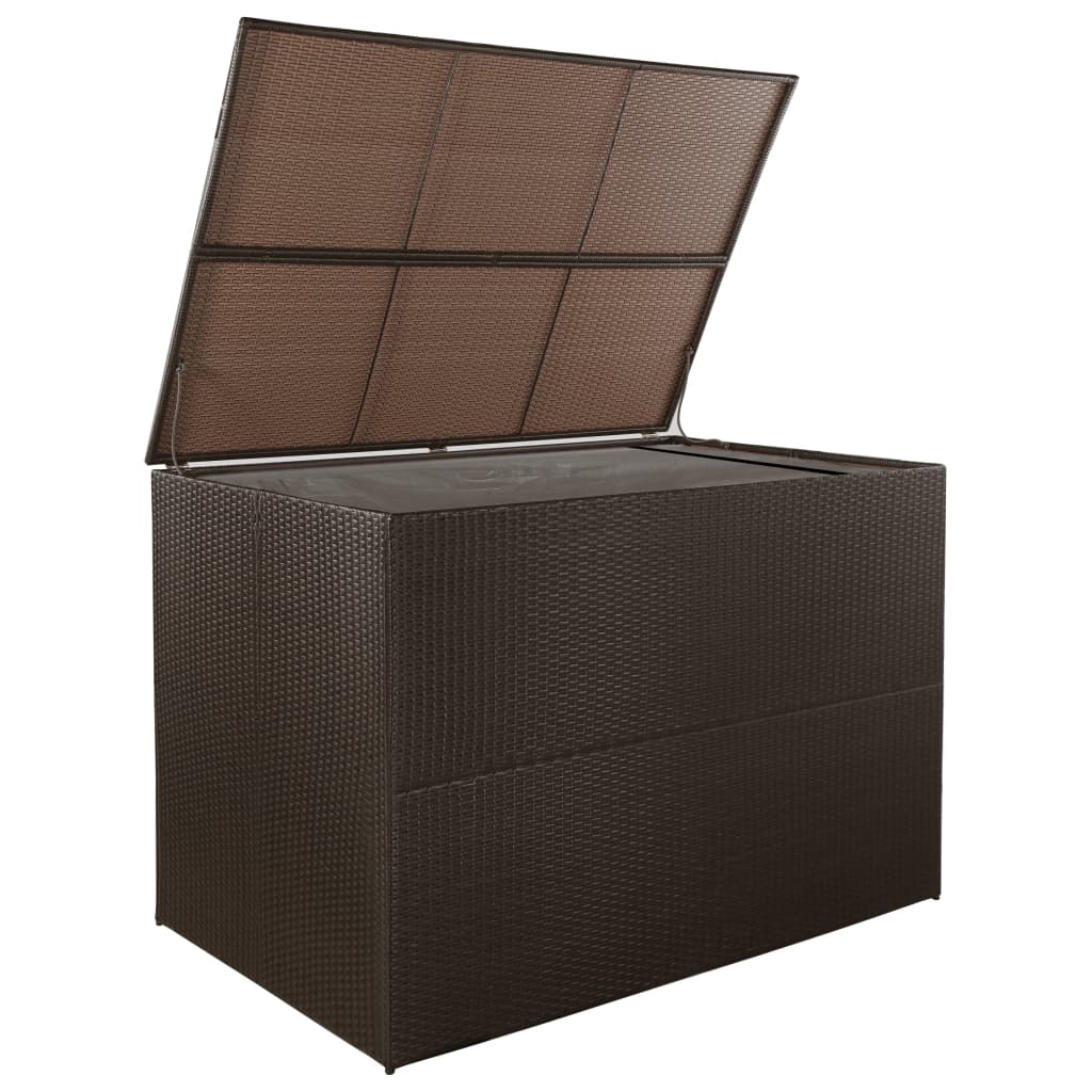 Brown Poly Rattan Garden Storage Box 150x100x100 cm