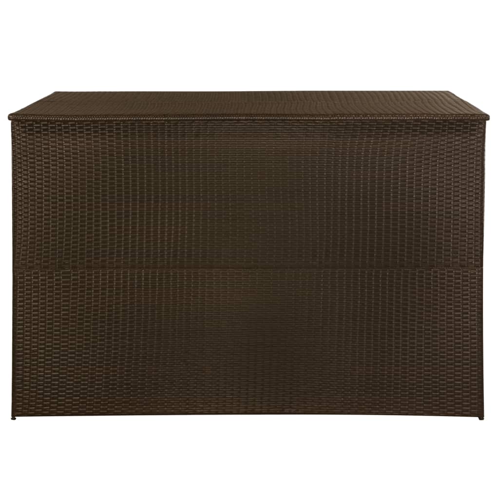 Brown Poly Rattan Garden Storage Box 150x100x100 cm