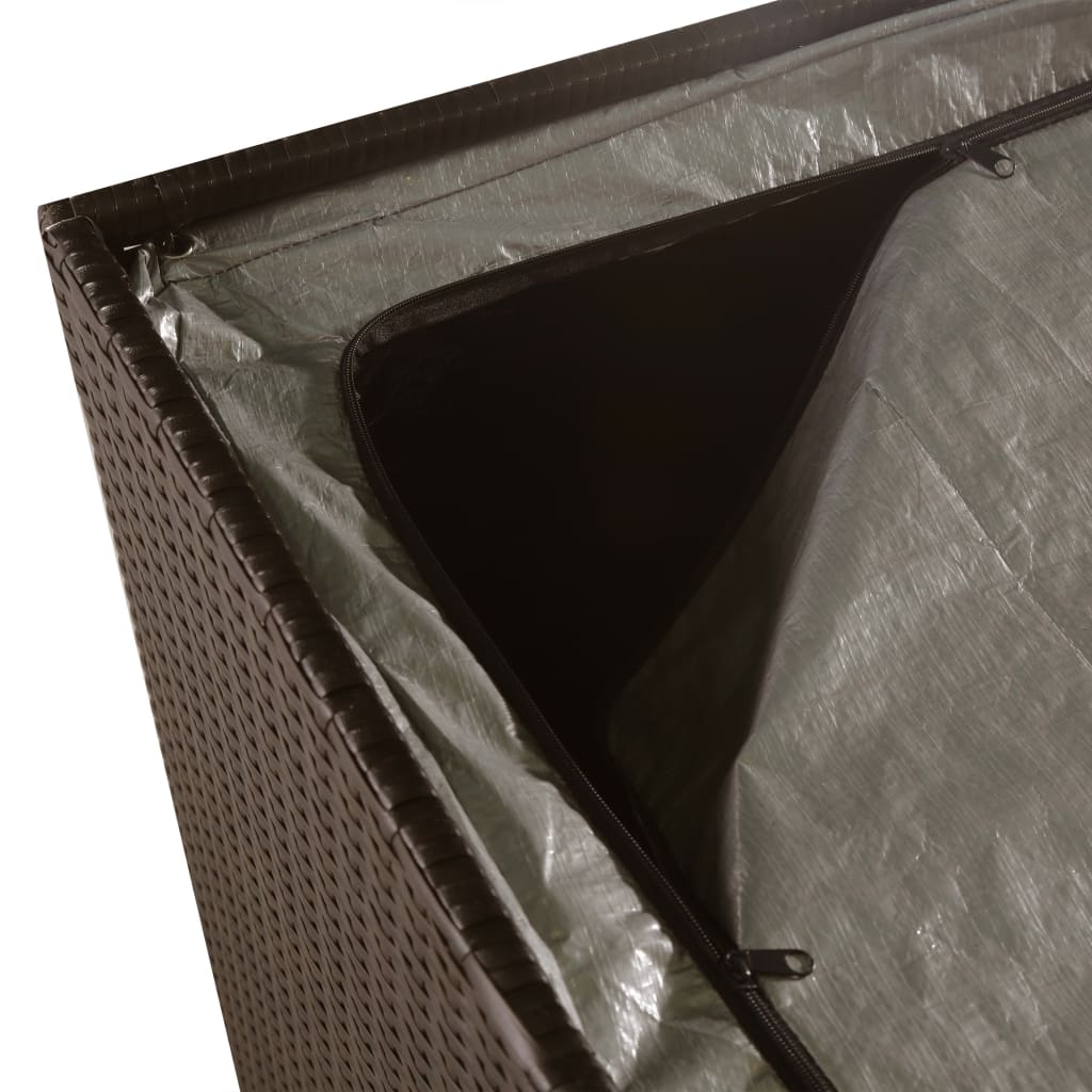 Brown Poly Rattan Garden Storage Box 150x100x100 cm