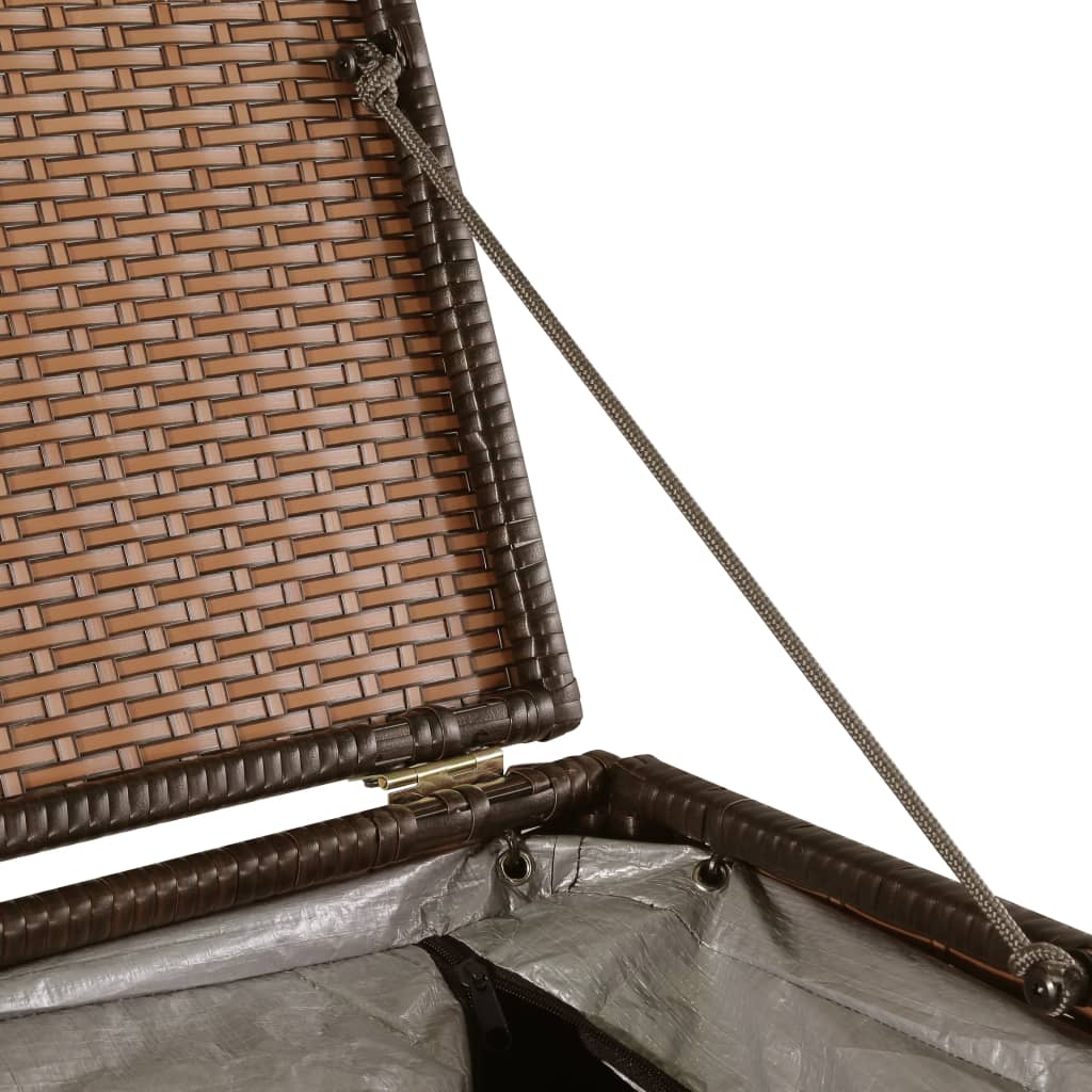 Brown Poly Rattan Garden Storage Box 150x100x100 cm