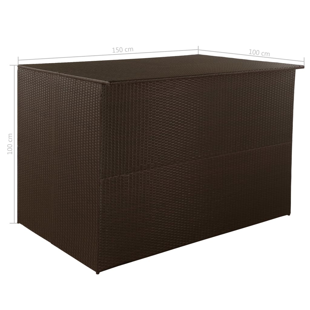 Brown Poly Rattan Garden Storage Box 150x100x100 cm