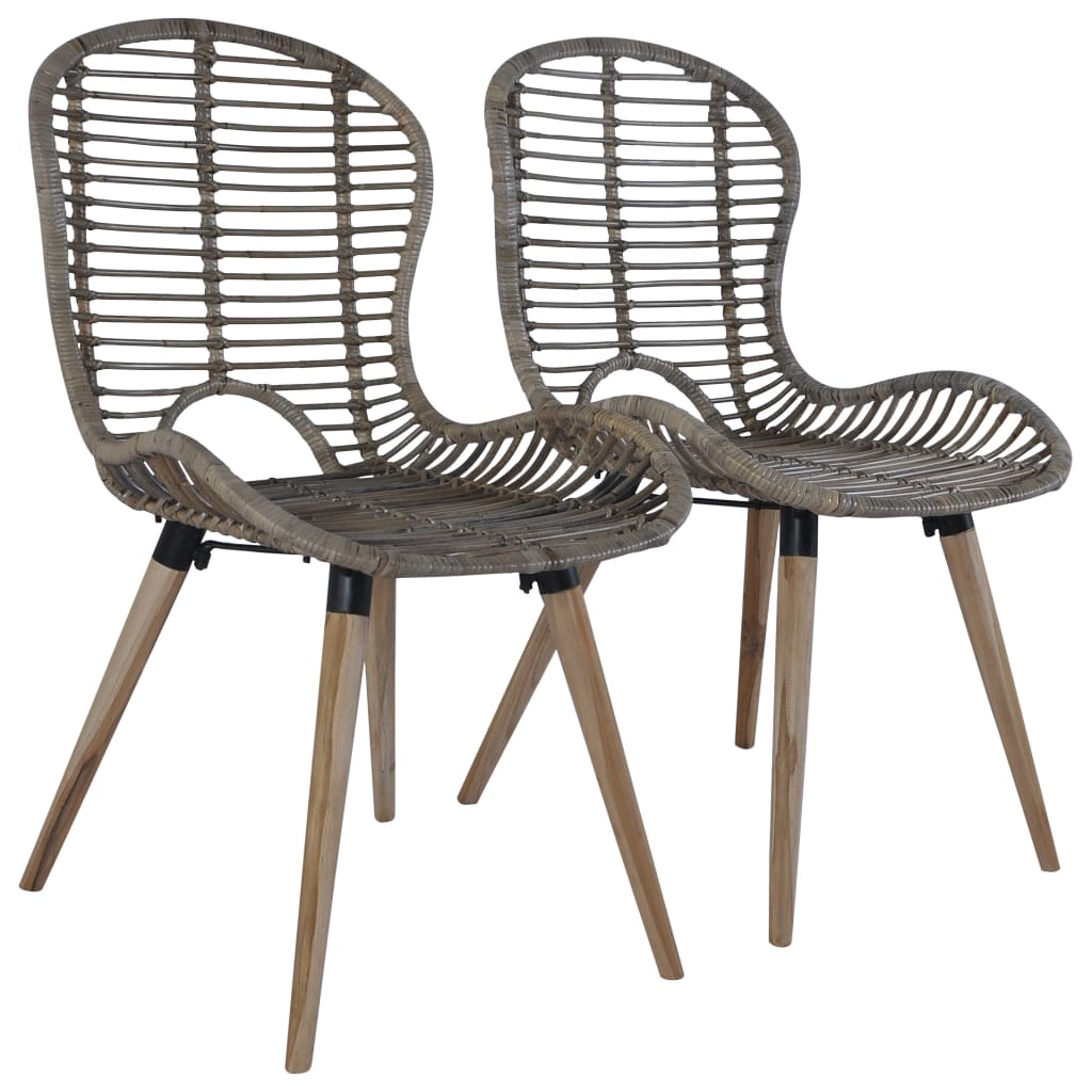 Set of 6 Natural Rattan Dining Chairs - Elegant & Sturdy