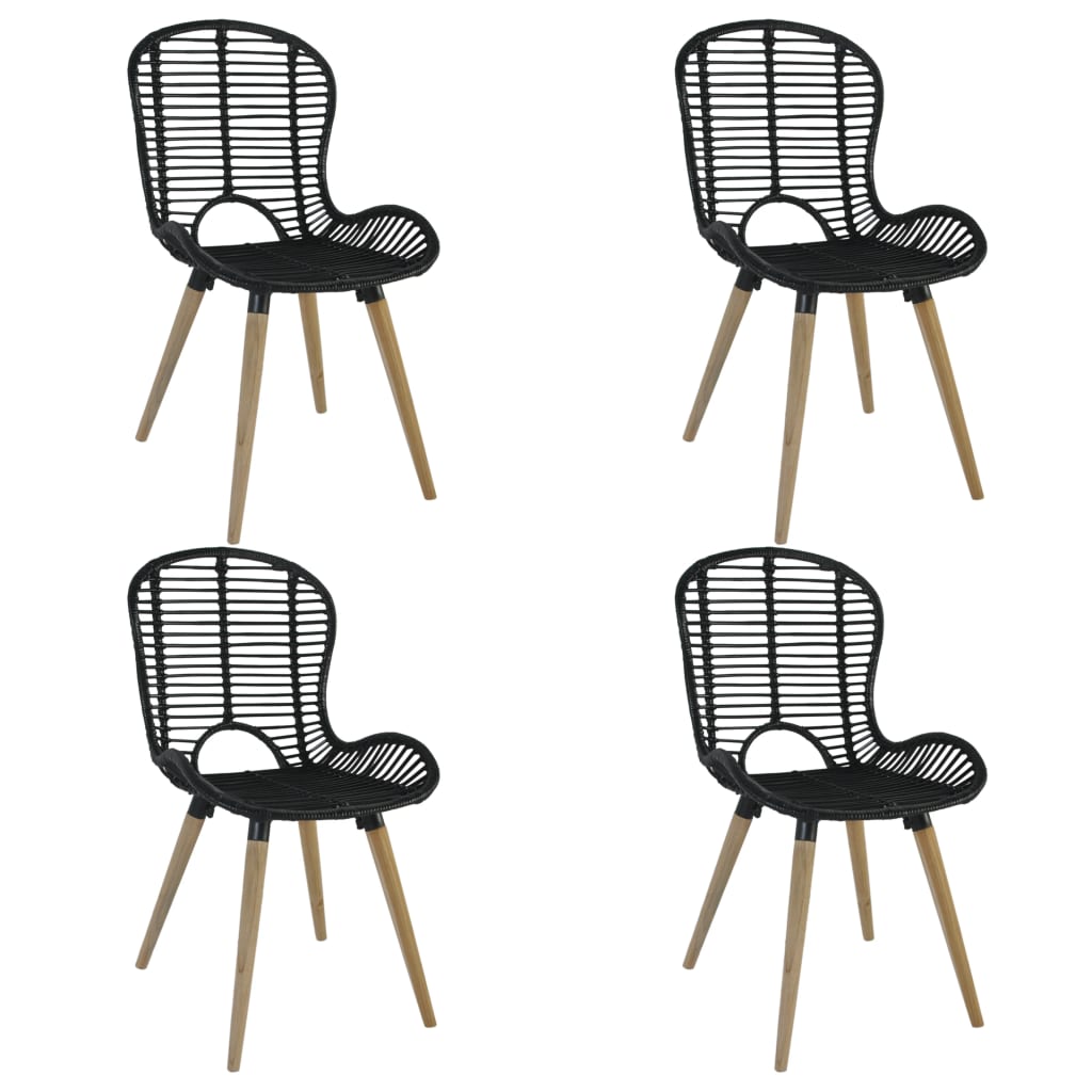 Set of 6 Natural Rattan Dining Chairs - Elegant & Sturdy