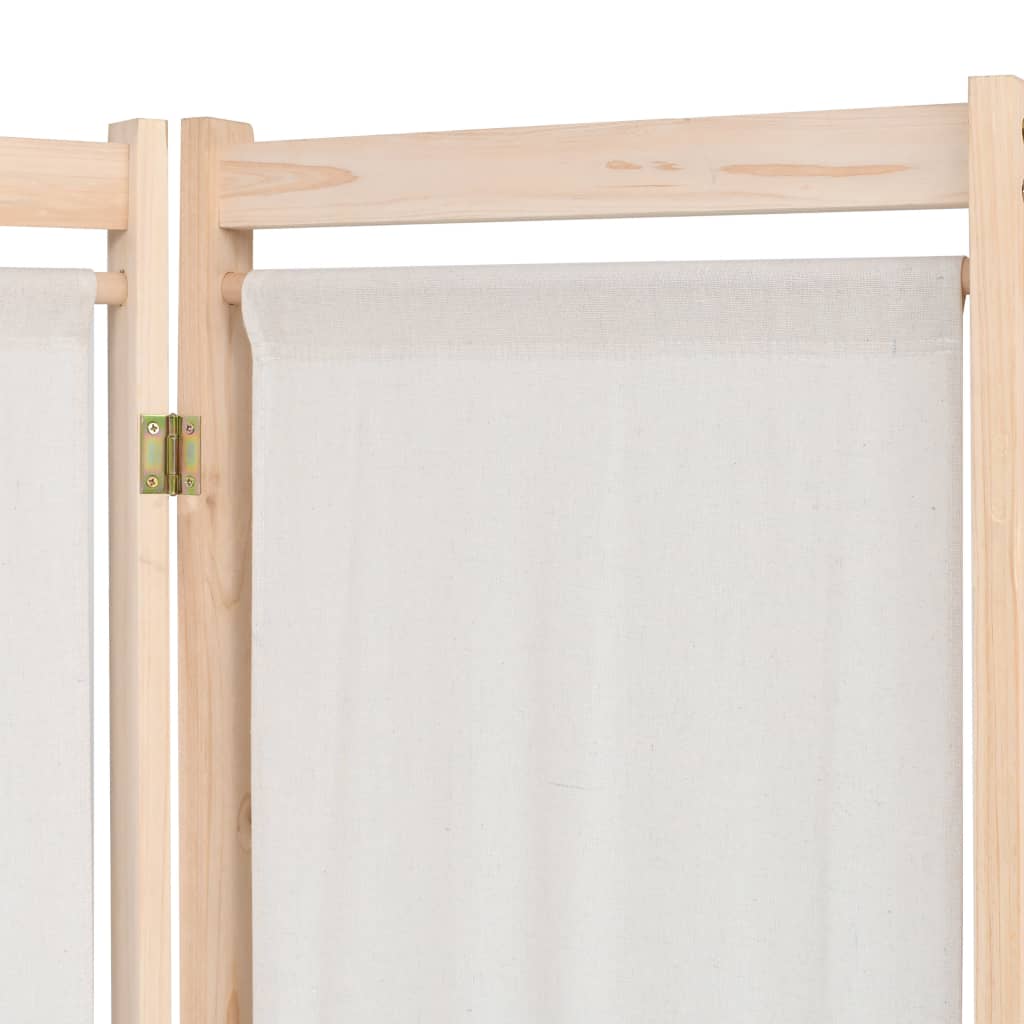 Cream Fabric 5-Panel Room Divider - 200x170 cm Decor Solution