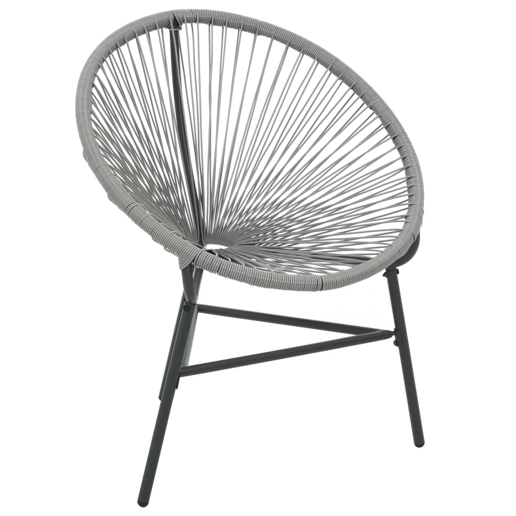 Garden Moon Chair - Grey Poly Rattan Outdoor Lounge