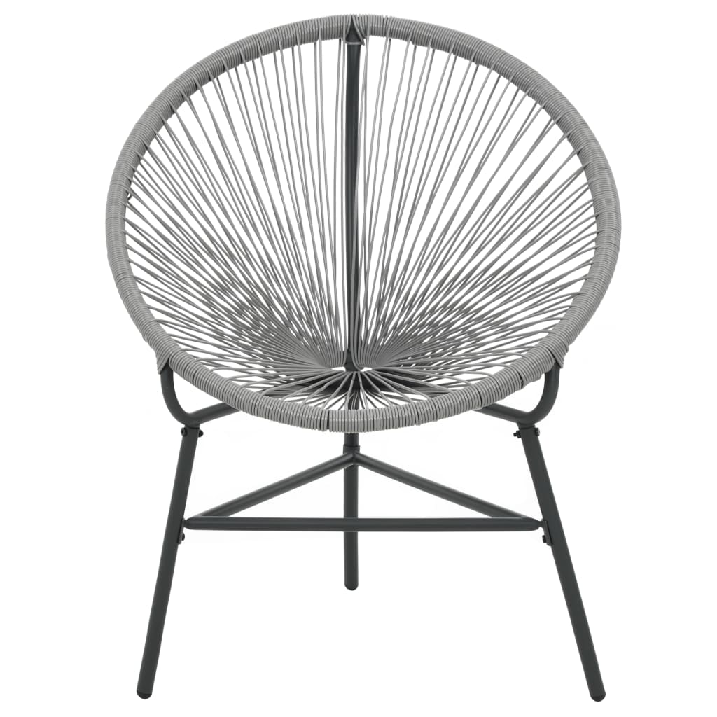 Garden Moon Chair - Grey Poly Rattan Outdoor Lounge