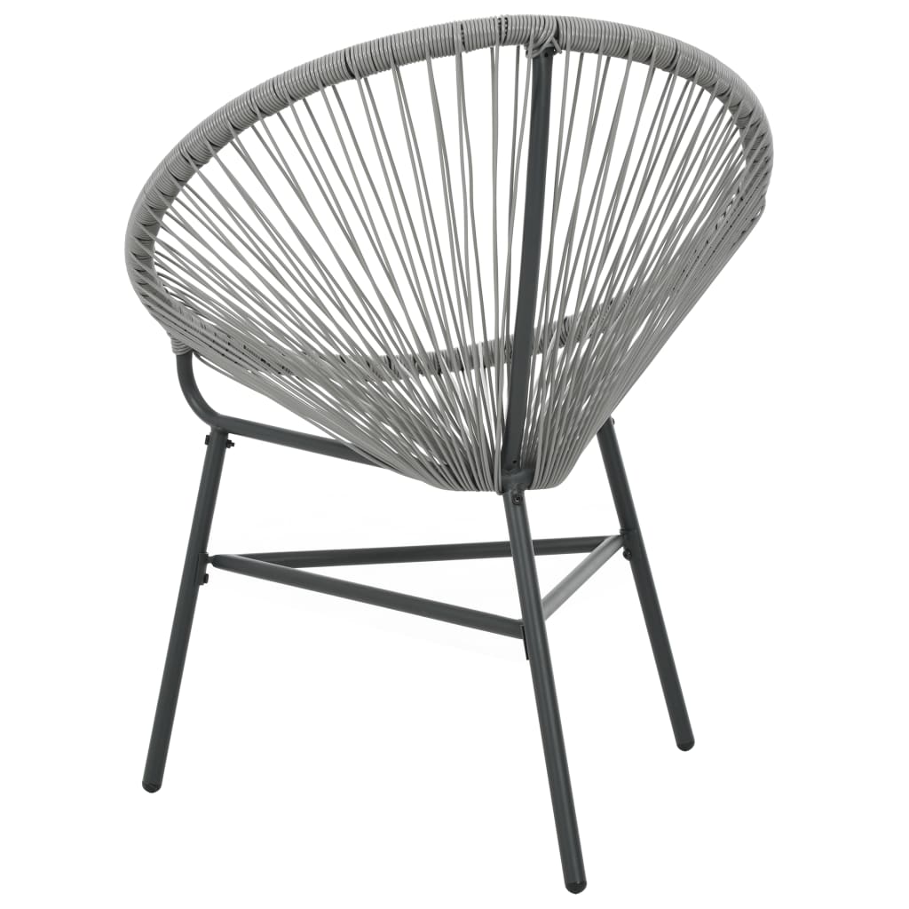 Garden Moon Chair - Grey Poly Rattan Outdoor Lounge