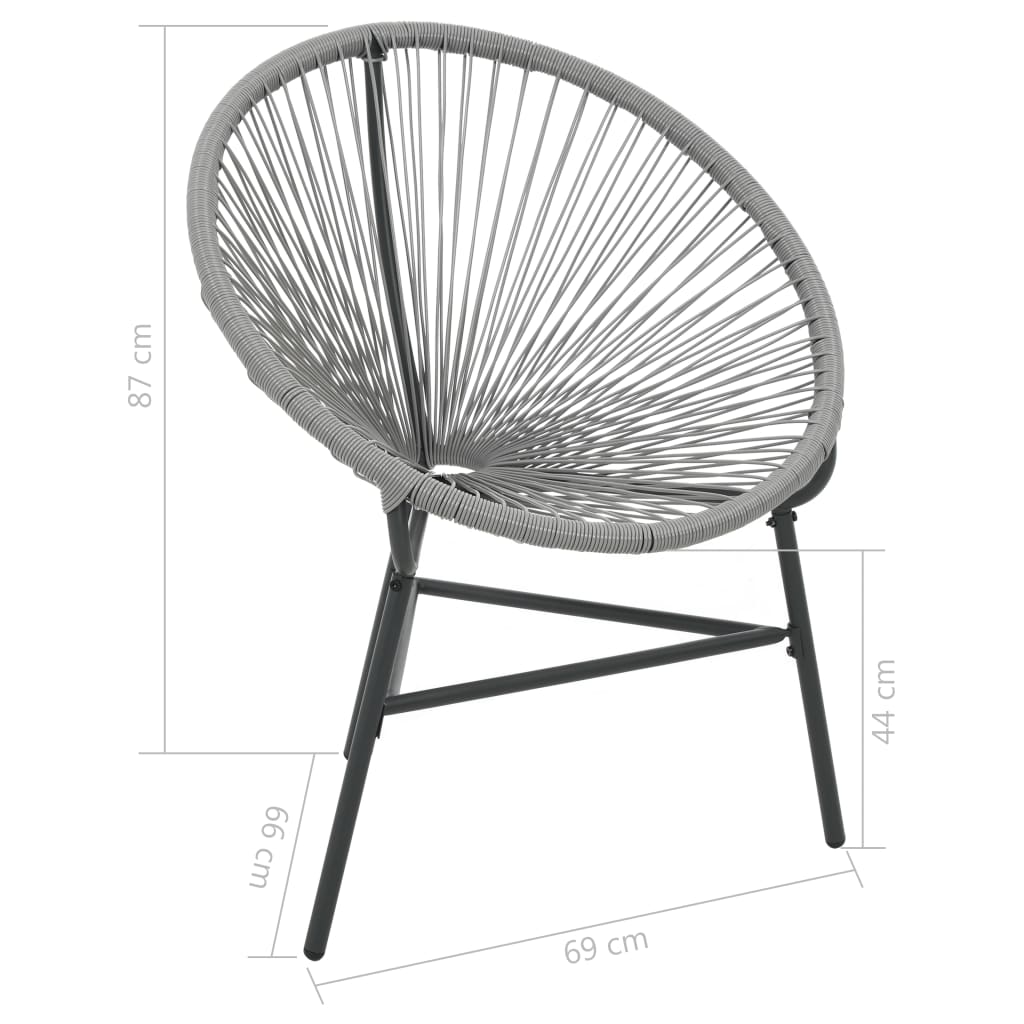 Garden Moon Chair - Grey Poly Rattan Outdoor Lounge