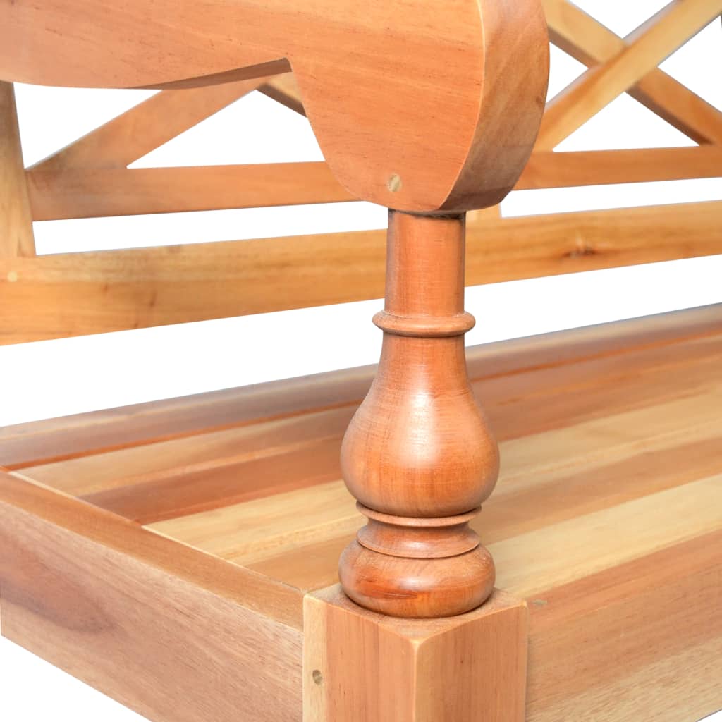 Solid Mahogany Batavia Bench, 98 cm - Light Brown Finish