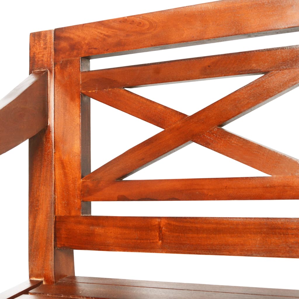 Solid Mahogany Batavia Bench - 98cm, Dark Brown Finish