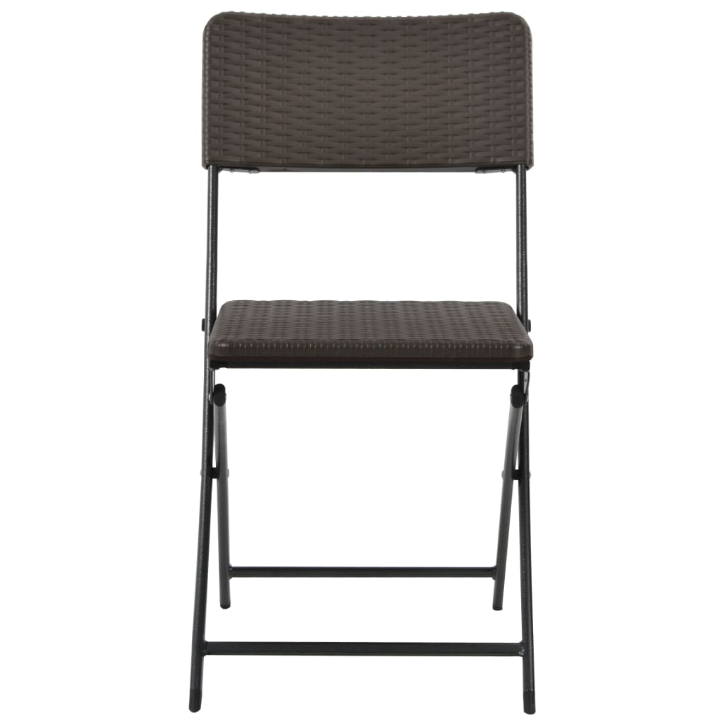 Brown Folding Garden Chairs 2 pcs - HDPE & Steel Durability