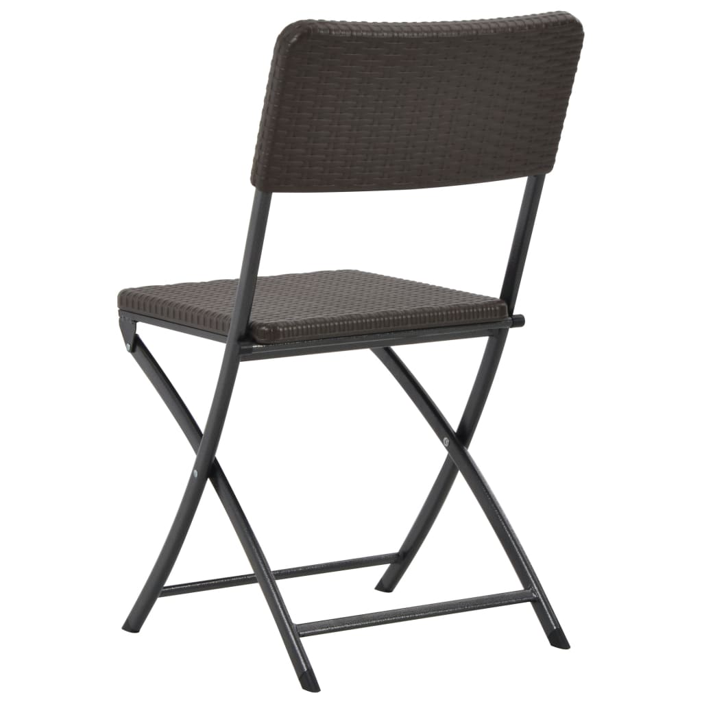 4-Piece Brown Folding Garden Chairs, HDPE & Steel Durable Design