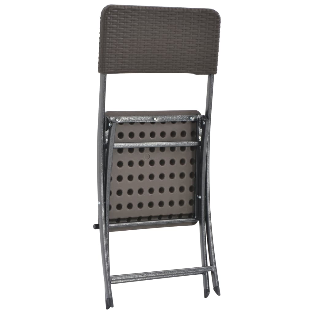 4-Piece Brown Folding Garden Chairs, HDPE & Steel Durable Design