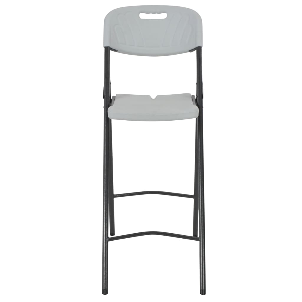 White HDPE & Steel Folding Bar Chairs - Set of 2
