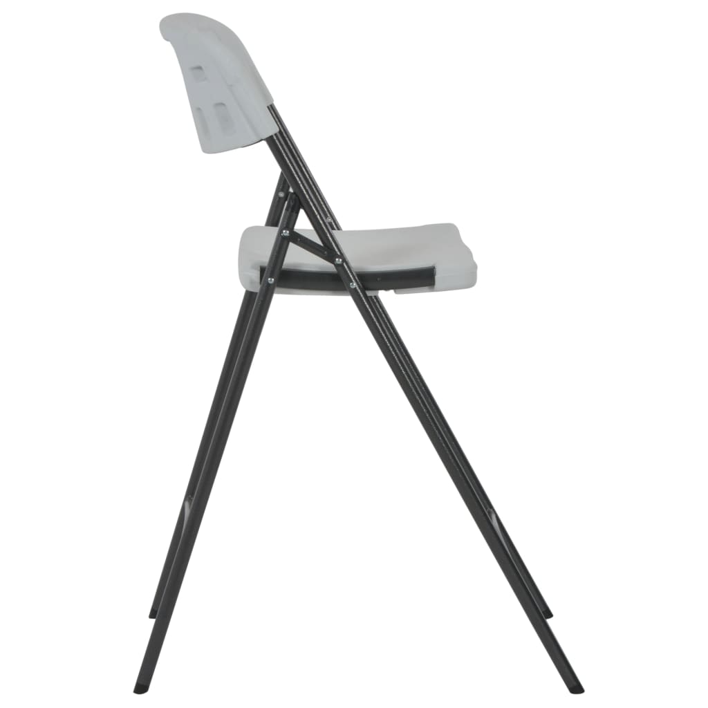 White HDPE & Steel Folding Bar Chairs - Set of 2