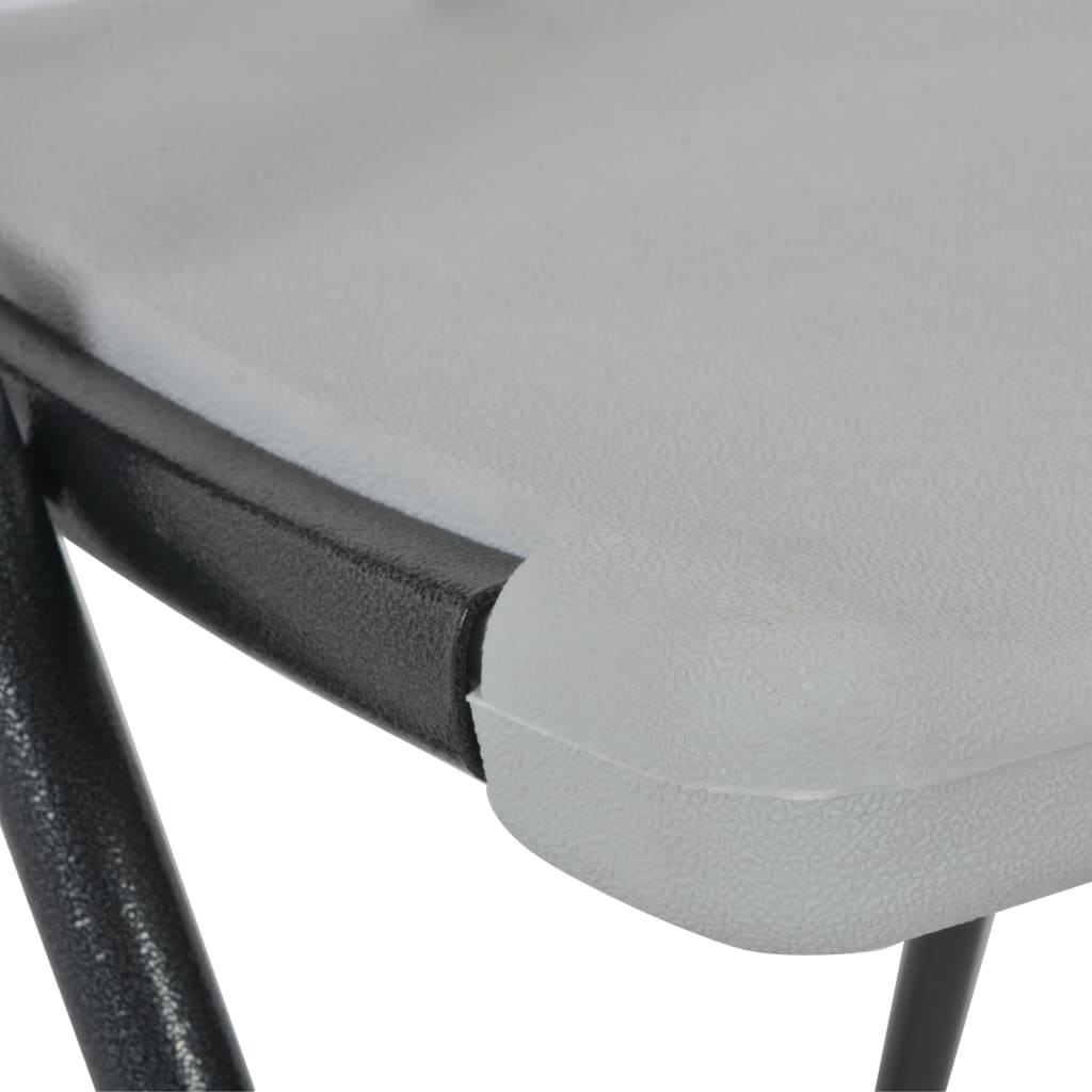 White HDPE & Steel Folding Bar Chairs - Set of 2