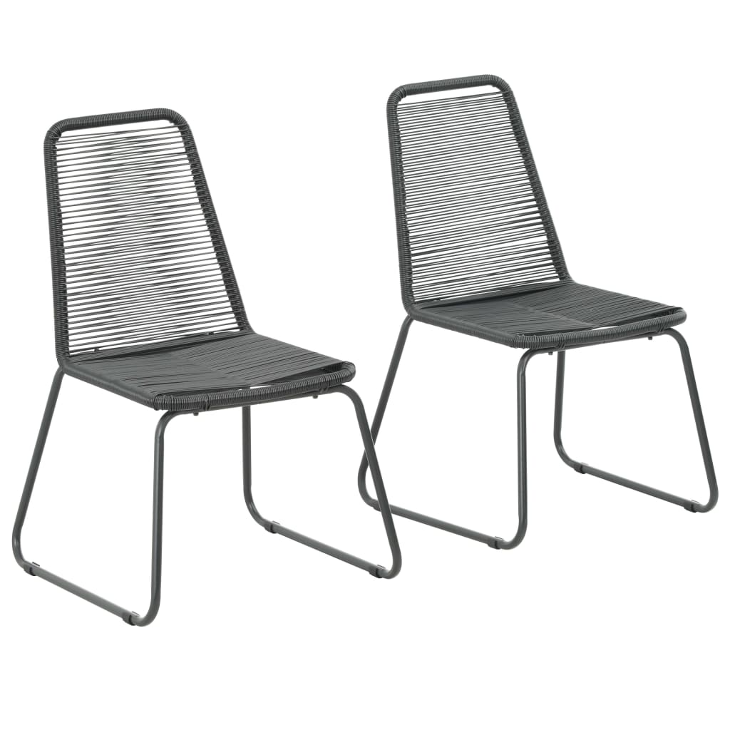 Elegant Black Poly Rattan Outdoor Chairs Set - 2 Pieces
