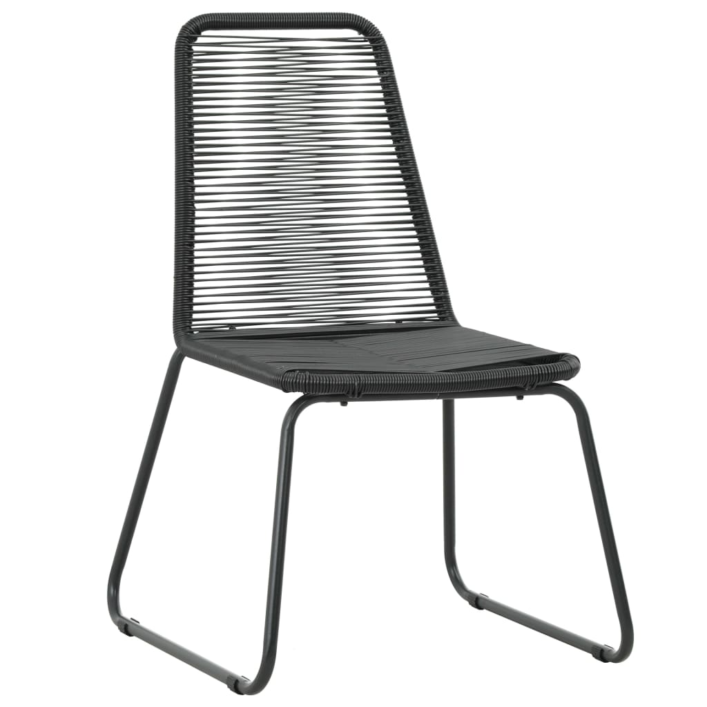 Elegant Black Poly Rattan Outdoor Chairs Set - 2 Pieces