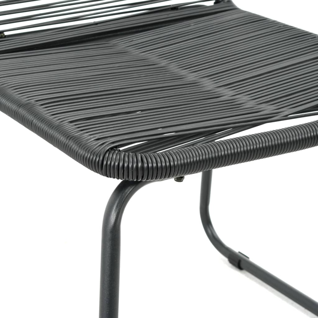 Elegant Black Poly Rattan Outdoor Chairs Set - 2 Pieces