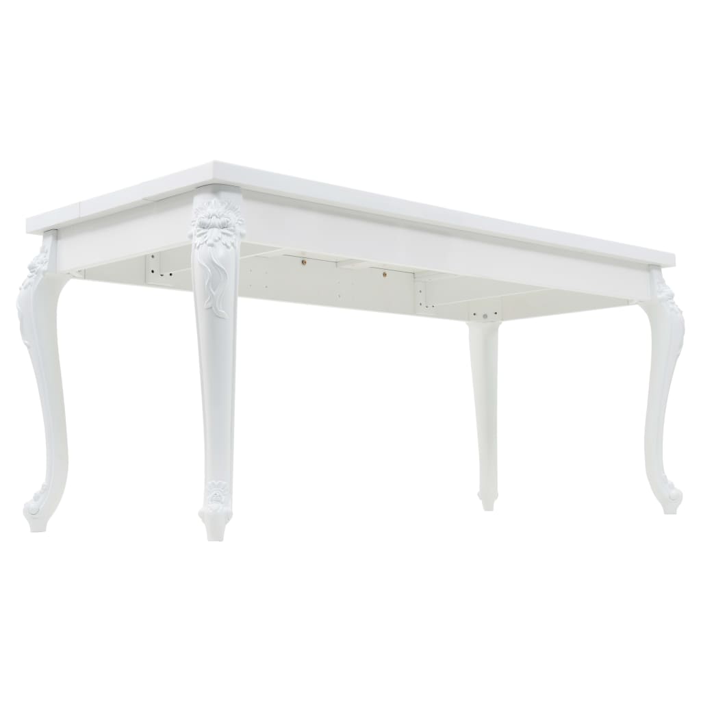 High Gloss White Dining Table, 179x89x81 cm, Modern Elegance