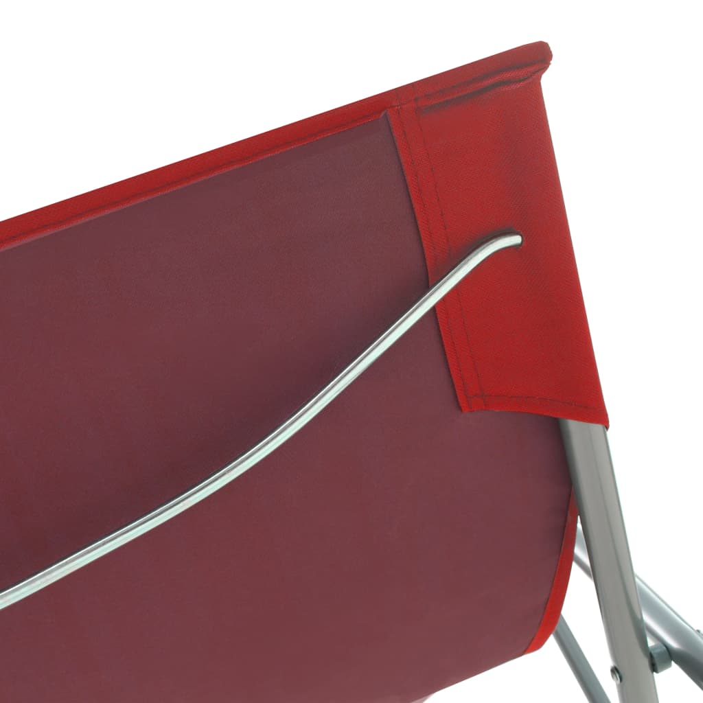 Durable Red Folding Beach Chairs (Set of 2) - Steel & Oxford Fabric