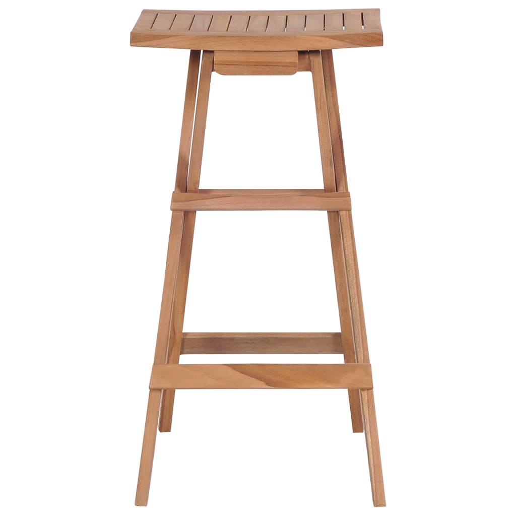 Solid Teak Wood Folding Bar Stools - Set of 2, Elegant & Durable