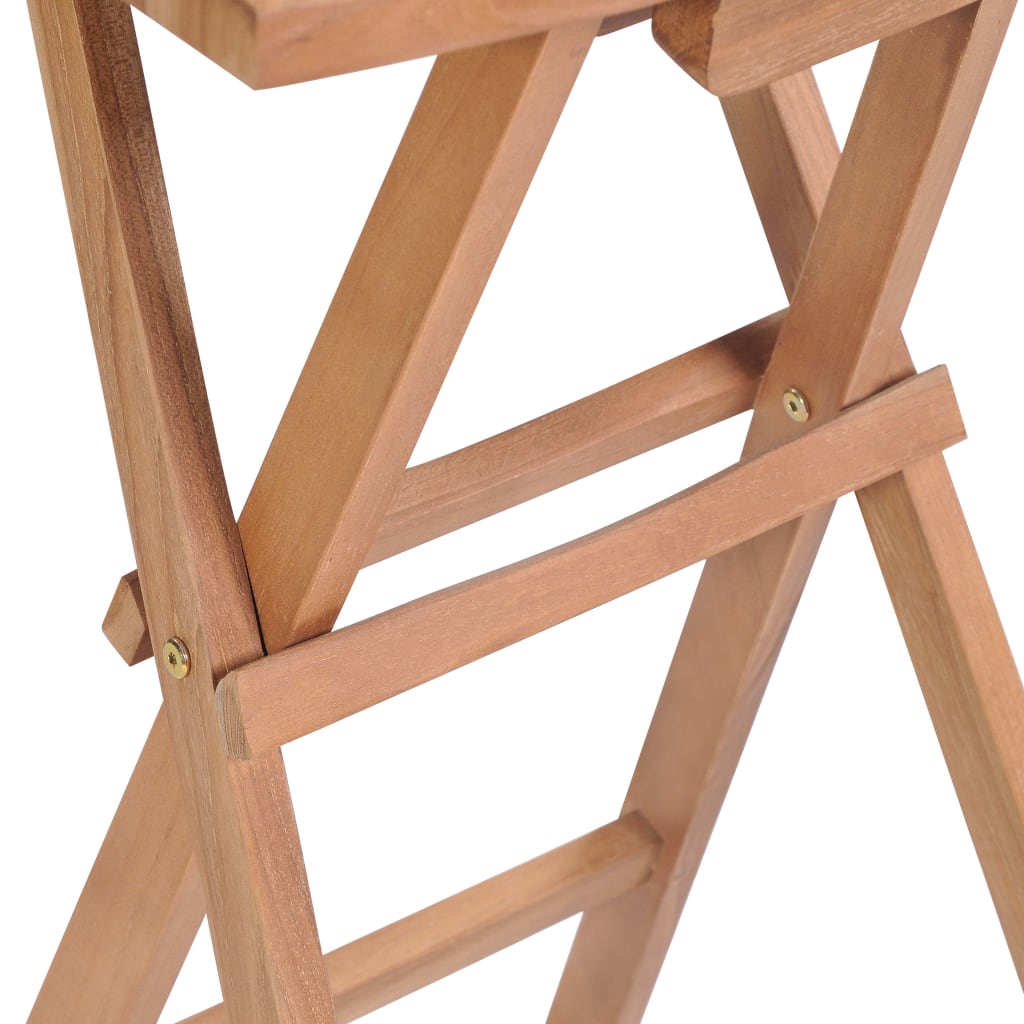 4-Piece Solid Teak Wood Folding Bar Stools Set
