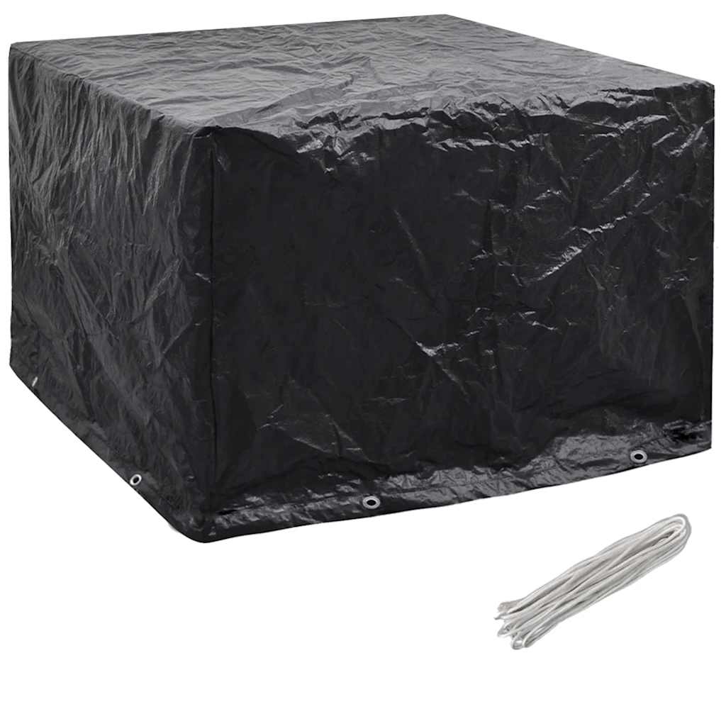 Durable Black Garden Furniture Cover, 8 Eyelets, 122x112x98 cm