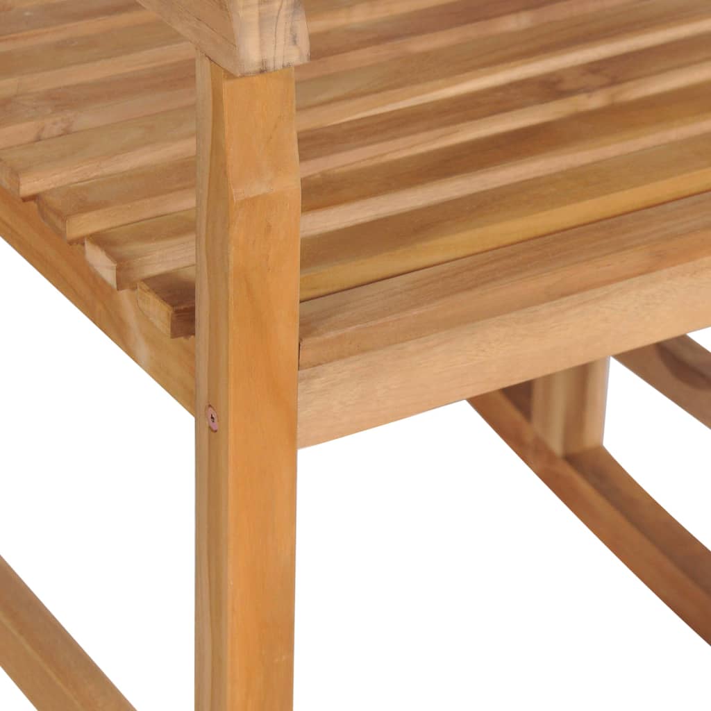 Solid Teak Wood Rocking Chair - Durable & Stylish Seating