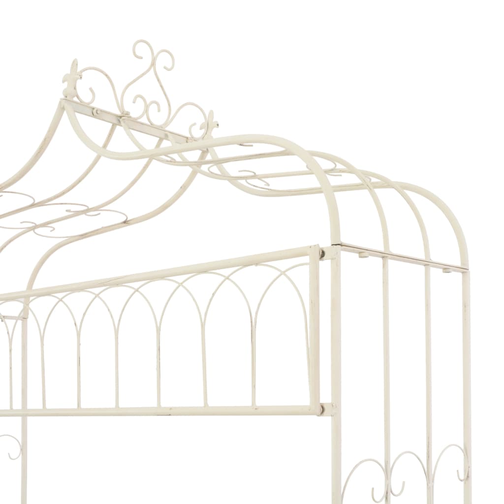 Antique White 122 cm Iron Garden Bench - Elegant & Durable