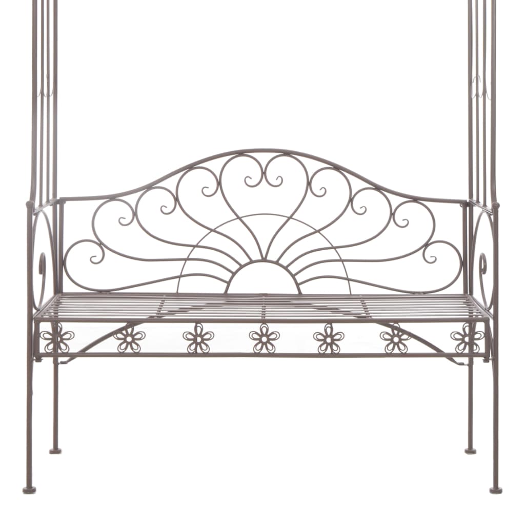 Antique Brown Iron Garden Bench 122 cm - Classic Outdoor Seating