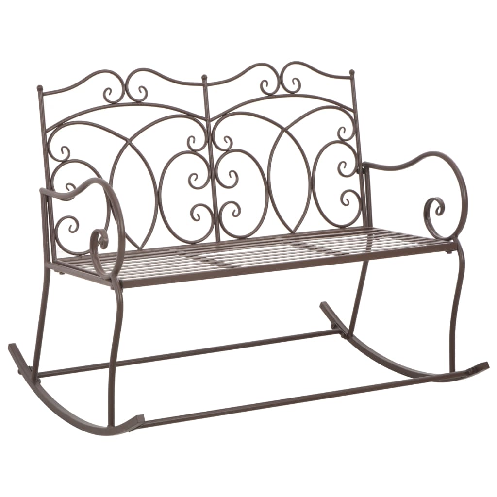Antique Brown Iron Garden Bench - 104 cm Vintage Charm