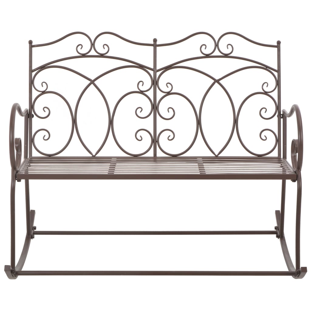 Antique Brown Iron Garden Bench - 104 cm Vintage Charm