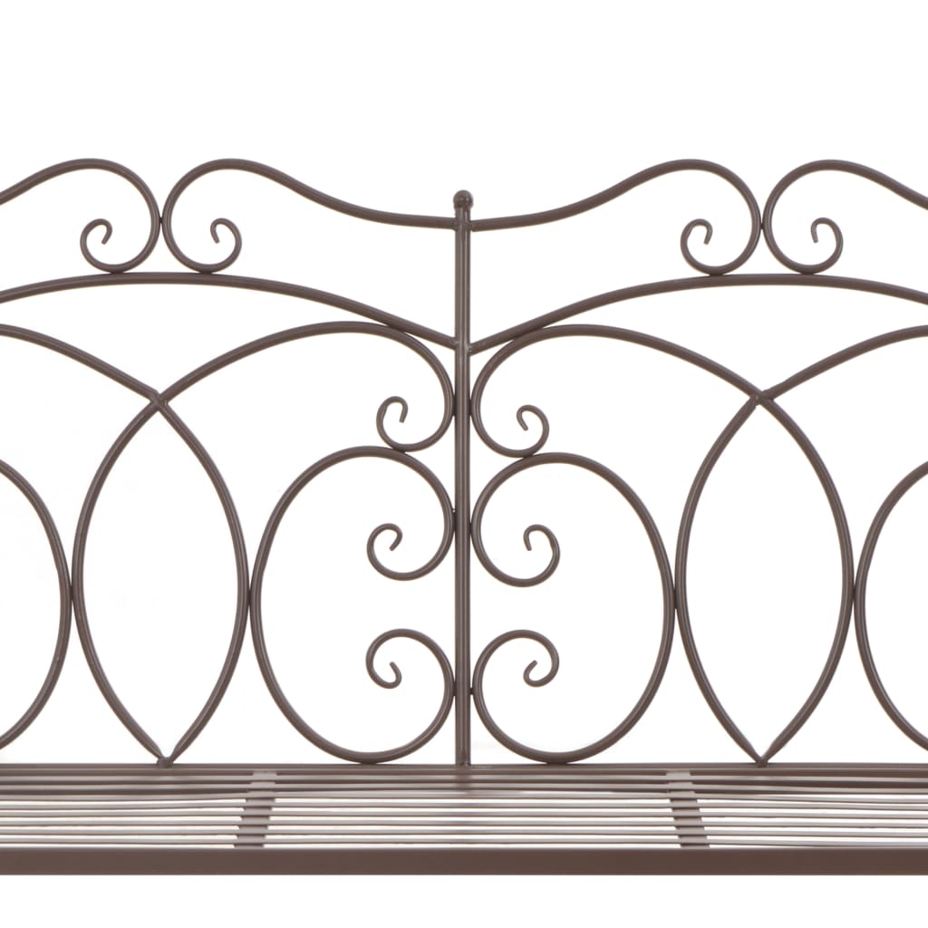 Antique Brown Iron Garden Bench - 104 cm Vintage Charm