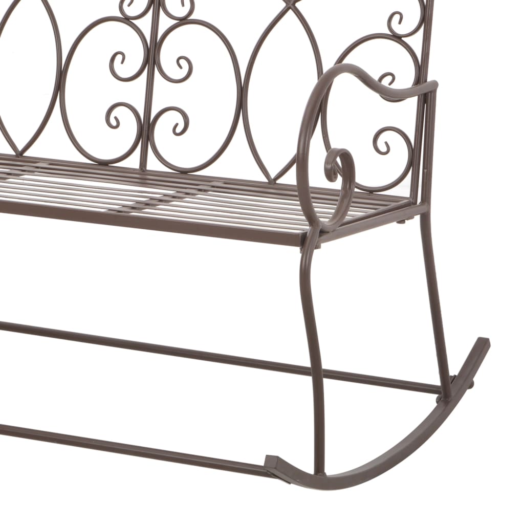 Antique Brown Iron Garden Bench - 104 cm Vintage Charm
