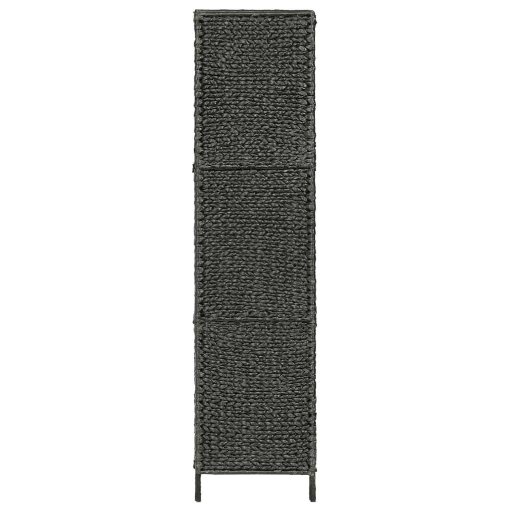 Stylish Black 5-Panel Room Divider 193x160cm, Water Hyacinth