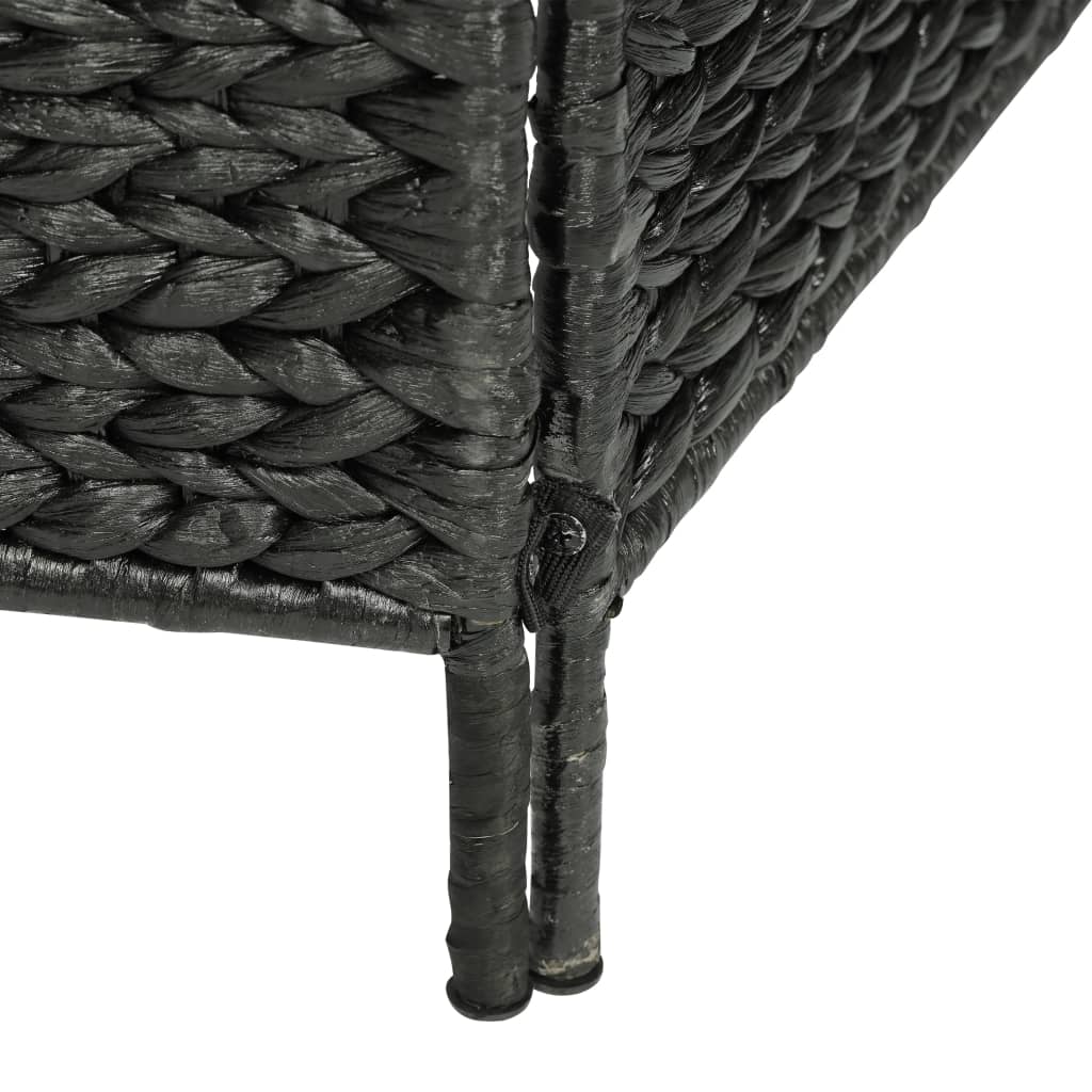 Stylish Black 5-Panel Room Divider 193x160cm, Water Hyacinth