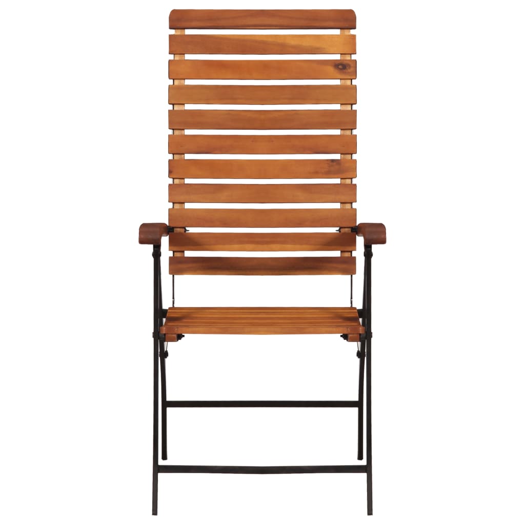 Solid Acacia Wood Reclining Garden Chairs - 2 Piece Set
