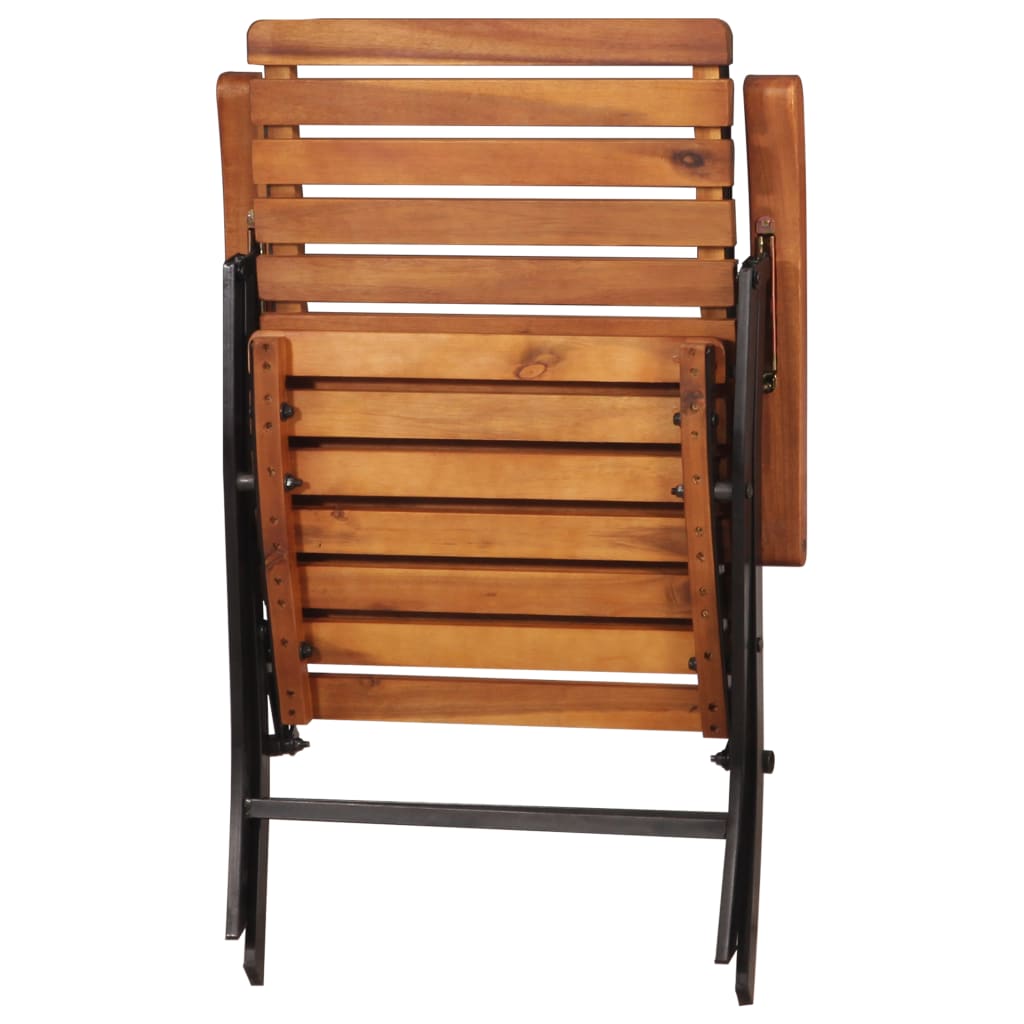 Solid Acacia Wood Reclining Garden Chairs - 2 Piece Set